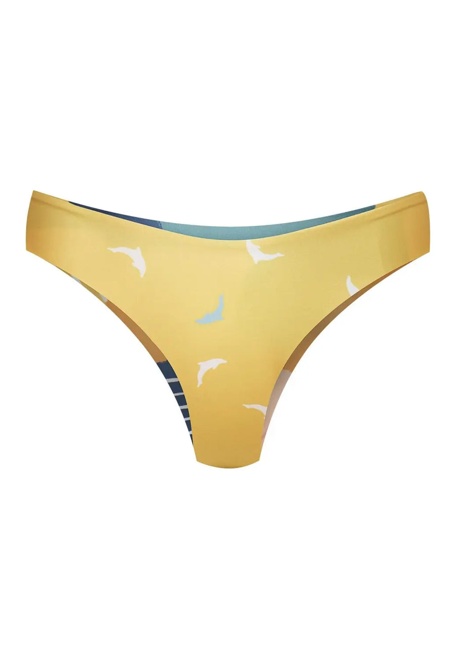 Arpoador Bottom Reversible in Painting / Dolphin Print - 