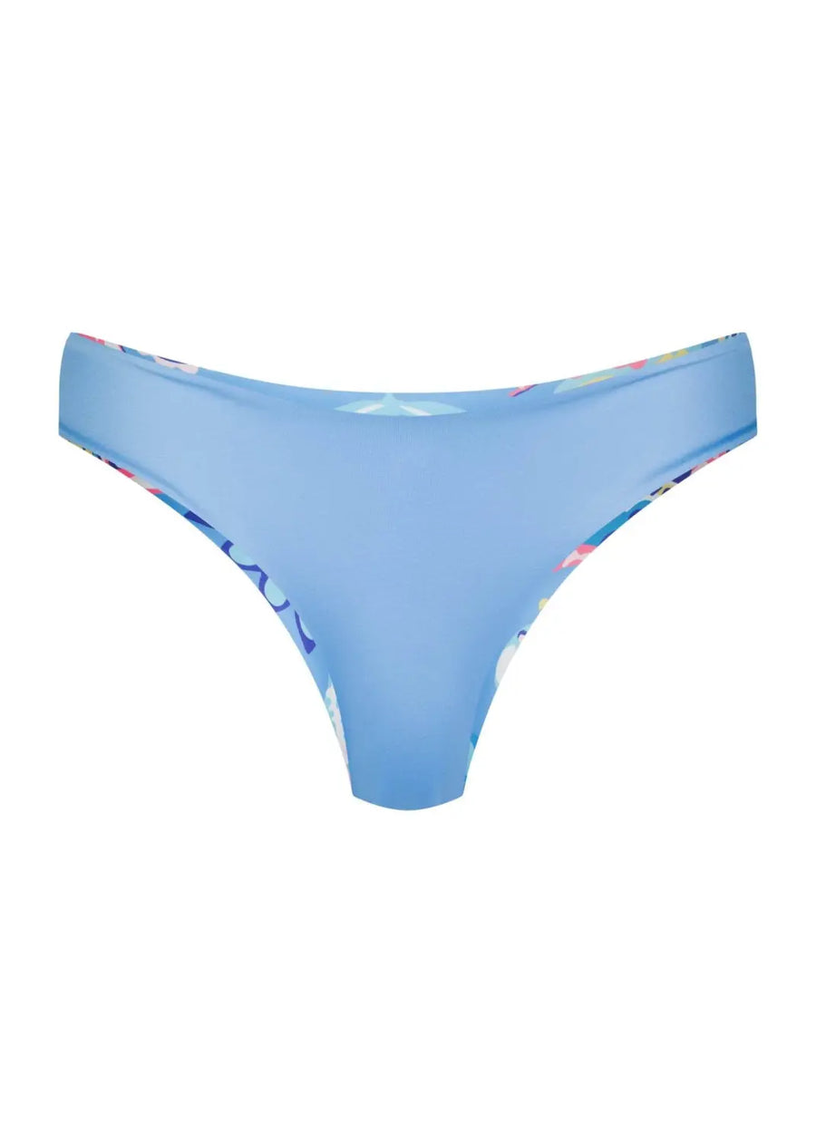 Arpoador Bottom Reversible in Summer Floral / Skyblue - 