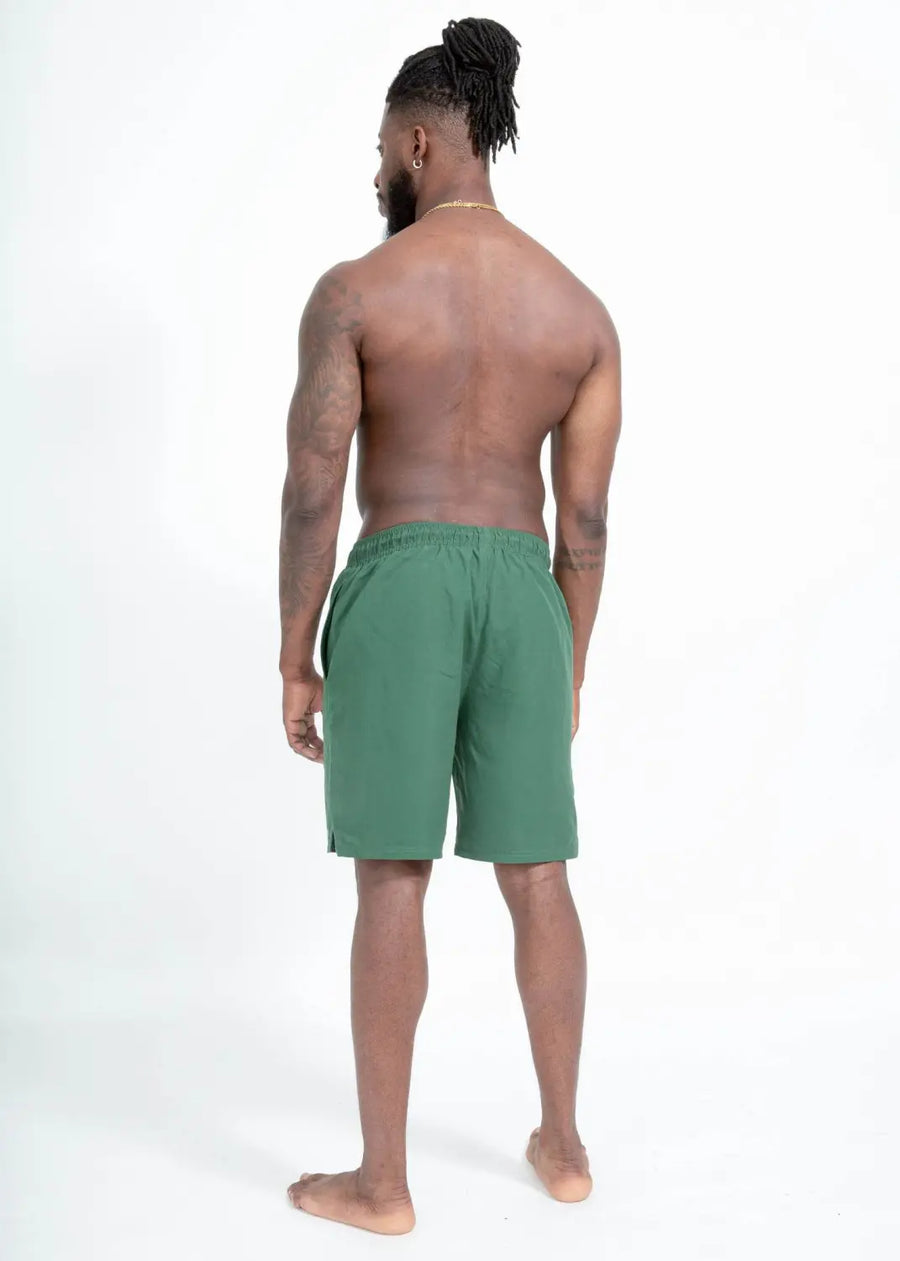 boochen eco man's boardshorts, sustainable boardshorts, beachshorts, nachhaltige badehose green moss