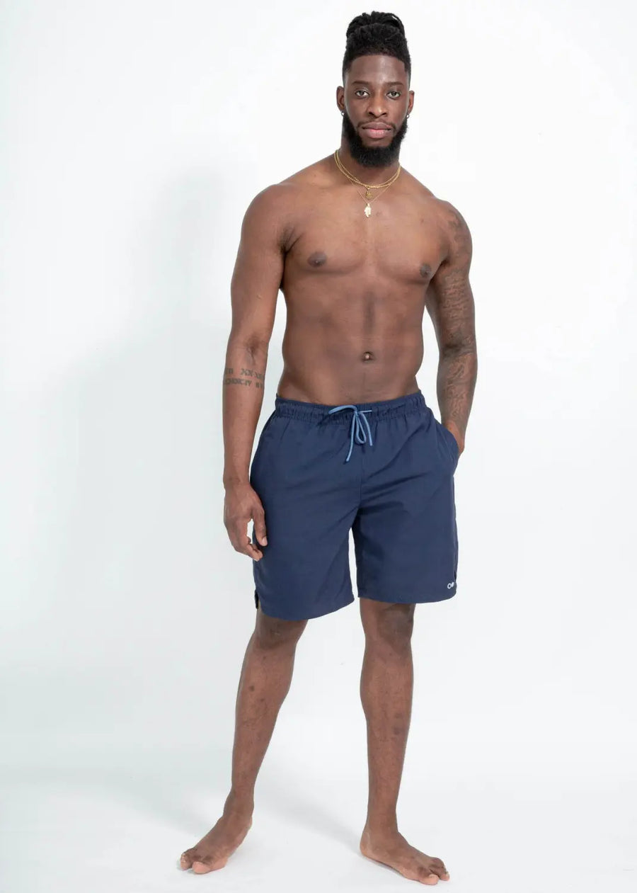 boochen eco man's boardshorts, sustainable boardshorts, beachshorts, nachhaltige badehose Midnight blue