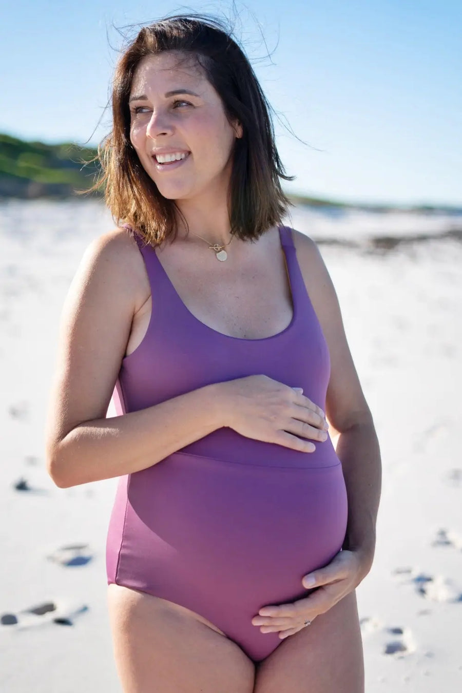 Langeoog Swimsuit Reversible in Lavender / Honey Mustard - 