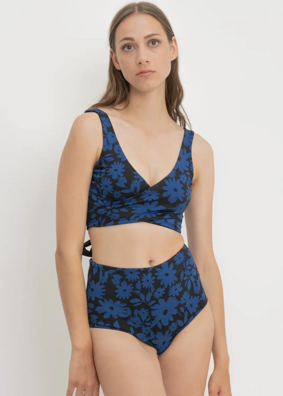 Noja Bottom in Dark Moonflower / Noir - bikini bottom