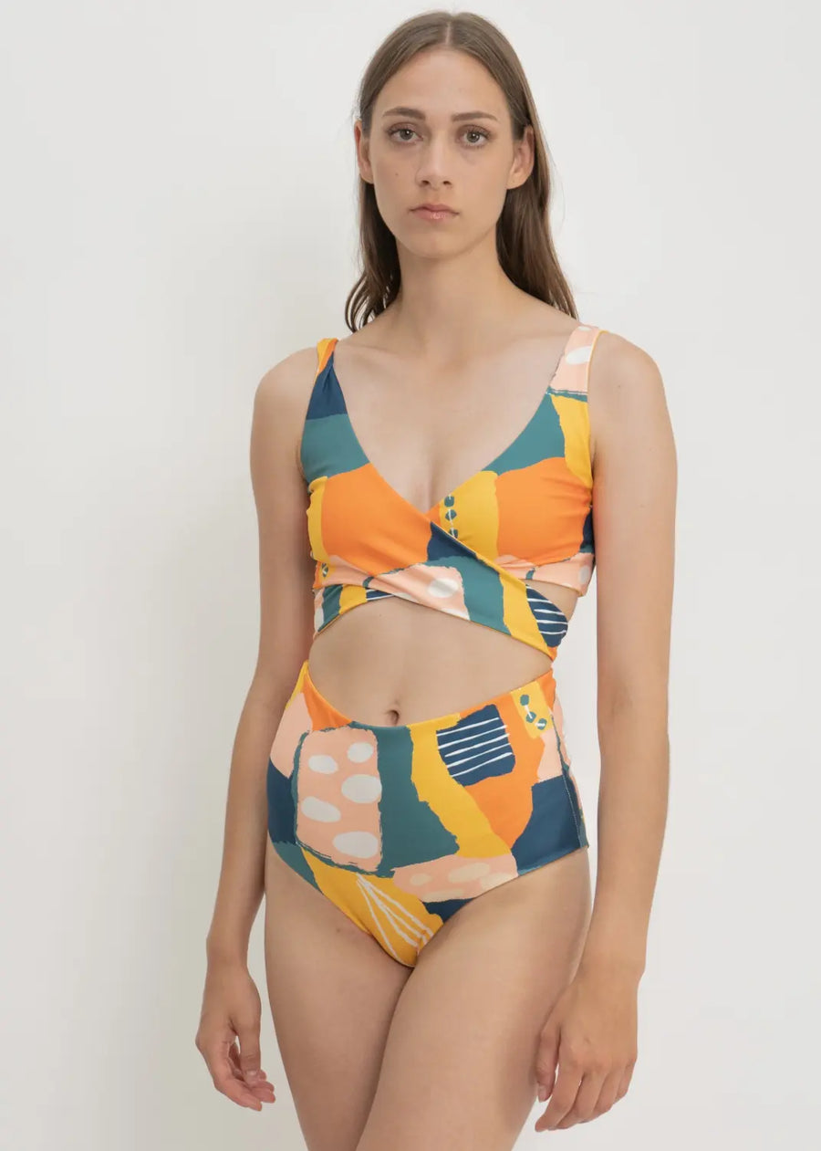 Noja Bottom in Painting Print / Dolphin - bikini bottom