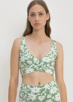 Noja Top in Green Moonflower / Mint - Bikini top