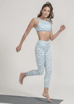 High-Rise Leggings in Ocean Waves Print - boochen eco-conscious surfwear