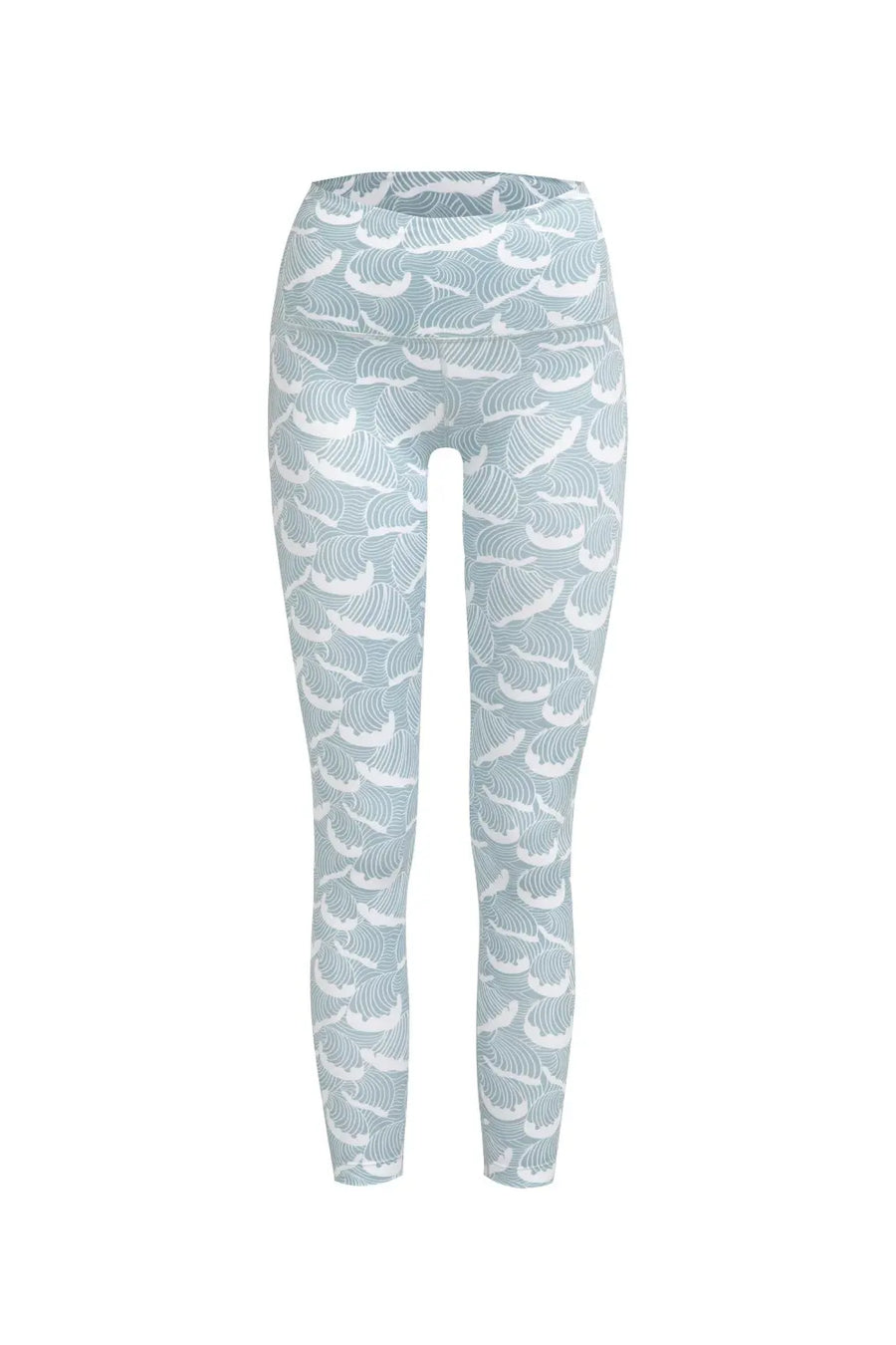 High-Rise Leggings in Ocean Waves Print - boochen eco-conscious surfwear